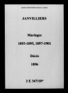 Janvilliers. Mariages, décès 1893-1901