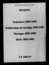 Muizon. Naissances, publications de mariage, mariages, décès 1893-1902
