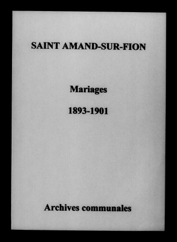 Saint-Amand. Mariages 1893-1901