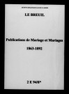 Breuil (Le). Publications de mariage, mariages 1863-1892