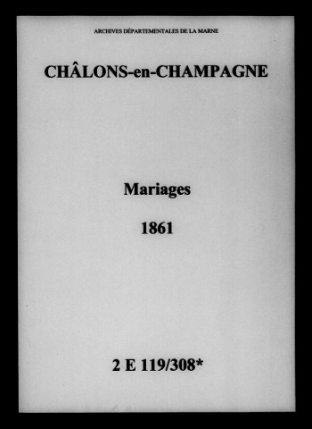 Châlons-sur-Marne. Mariages 1861