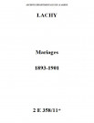 Lachy. Mariages 1893-1901