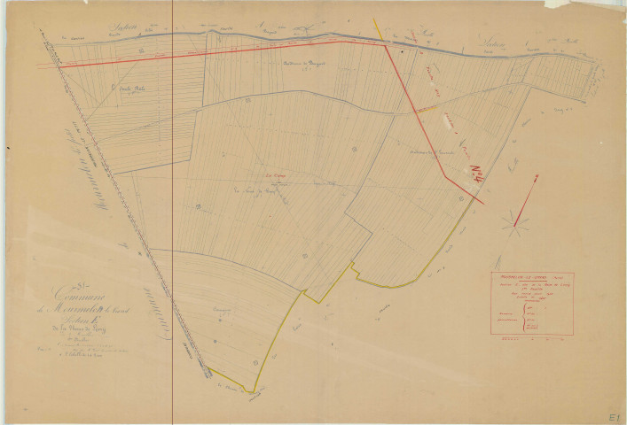 Mourmelon-le-Grand (51388). Section E1 échelle 1/2000, plan mis à jour pour 1935, plan non régulier (papier)