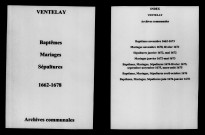 Ventelay. Baptêmes, mariages, sépultures 1662-1678
