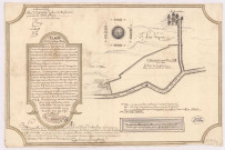 Plan et arpentage d'une pièce de bois situé proche le Petit-Fleury, lieu-dit la Garenne (1724), Hazart