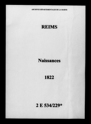 Reims. Naissances 1822
