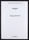 Vindey. Mariages 1893-1929