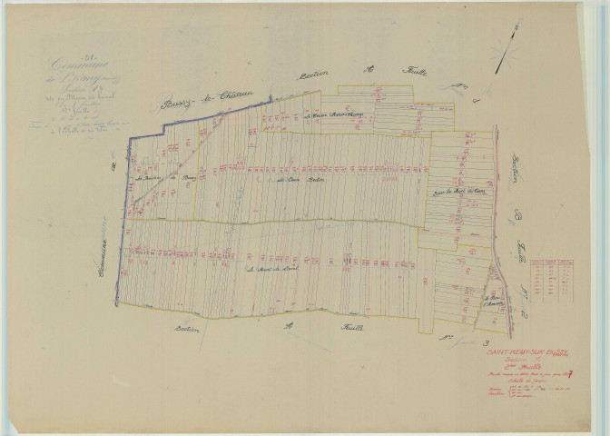 Saint-Remy-sur-Bussy (51515). Section A2 échelle 1/2500, plan mis à jour pour 1957, plan non régulier (papier)