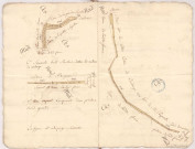 Plan des bordures de bois à Messieurs les Religieux de l'de l'abbaye d'Igny : ferme de Morfontaine, vers 1787.