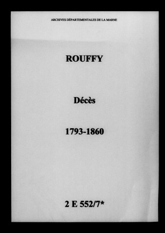 Rouffy. Décès 1793-1860