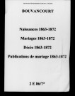 Bouvancourt. Naissances, mariages, décès, publications de mariage 1863-1872