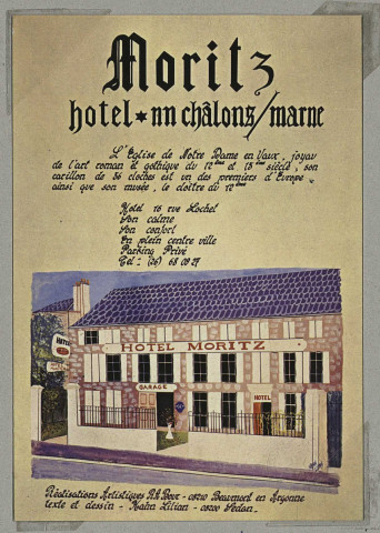 CHÂLONS-EN-CHAMPAGNE. Hôtel Moritz. Châlons-sur-Marne. Obernai Cedra. Sans date 