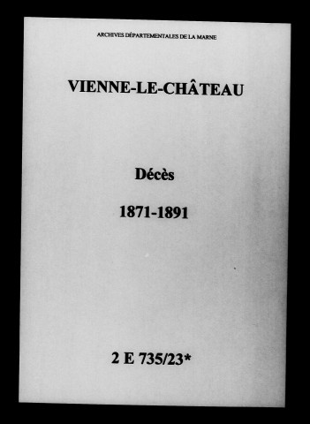 Vienne-le-Château. Décès 1871-1891