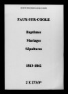 Faux-sur-Coole. Naissances, mariages, décès 1813-1842