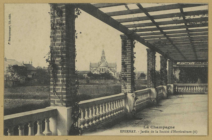 ÉPERNAY. La Champagne-Épernay-Le jardin de la Société d'Horticulture (6). Epernay Édition Lib. J. Bracquemart. Sans date 