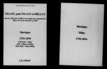 Tilloy. Bellay. Tilloy-et-Bellay. Mariages 1793-1870