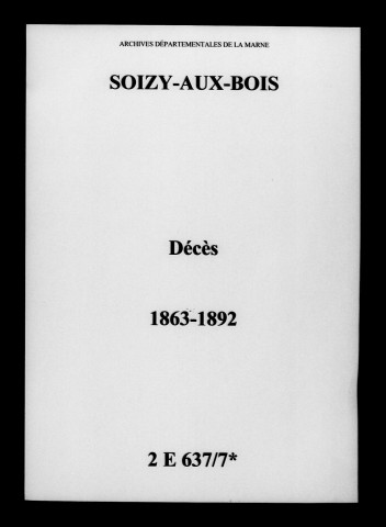 Soizy-aux-Bois. Décès 1863-1892