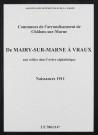 Communes de Mairy-sur-Marne à Vraux de l'arrondissement de Châlons. Naissances 1911