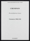 Cheminon. Naissances 1908-1918 (reconstitutions)