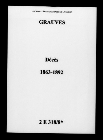 Grauves. Décès 1863-1892