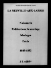Neuville-aux-Larris (La). Naissances, publications de mariage, mariages, décès 1843-1852