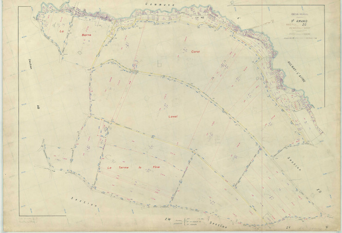 Saint-Amand-sur-Fion (51472). Section ZC échelle 1/2000, plan remembré pour 1982, plan régulier (papier armé)