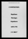 Compertrix. Baptêmes, mariages, sépultures 1695-1792