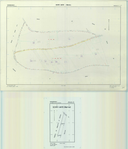 Sivry-Ante (51537). Section ZT échelle 1/2000, plan remembré pour 1982, plan régulier (papier armé)