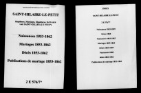 Saint-Hilaire-le-Petit. Naissances, mariages, décès, publications de mariage 1853-1862