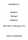Boursault. Baptêmes, mariages, sépultures 1701-1711