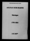 Aulnay-sur-Marne. Mariages 1793-1861