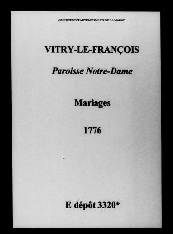 Vitry-le-François. Notre-Dame. Mariages 1776