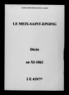 Meix-Saint-Epoing (Le). Décès an XI-1862
