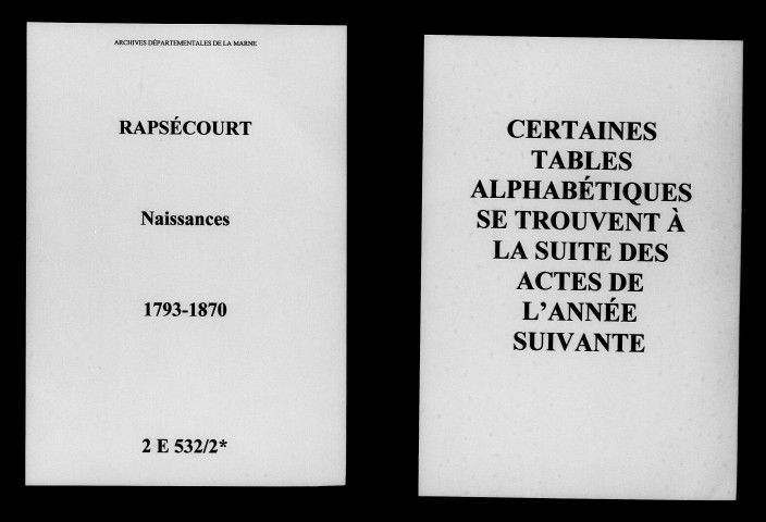 Rapsécourt. Naissances 1793-1870