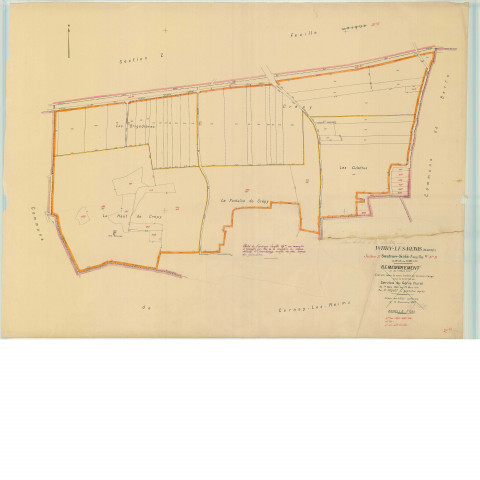 Witry-lès-Reims (51662). Section Z2 échelle 1/1250, plan remembré pour 1954, plan régulier (papier).
