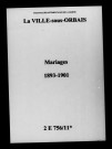 Ville-sous-Orbais (La). Mariages 1893-1901