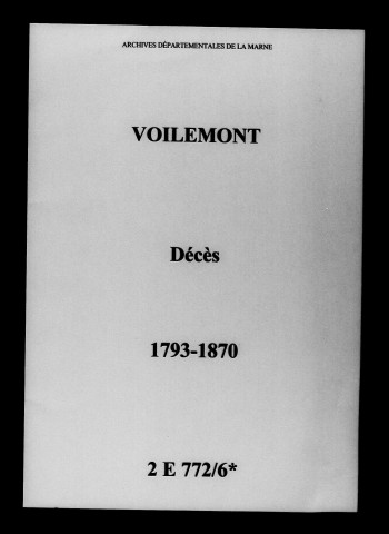 Voilemont. Décès 1793-1870
