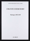 Chavot-Courcourt. Mariages 1893-1929