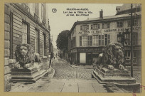 CHÂLONS-EN-CHAMPAGNE. Les lions de l'Hôtel de Ville. Au fond, rue d'Orfeuil.
MatouguesEditions ""Or"" Ch. Brunel.Sans date