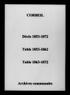 Corbeil. Décès et tables décennales des naissances, mariages, décès 1853-1872