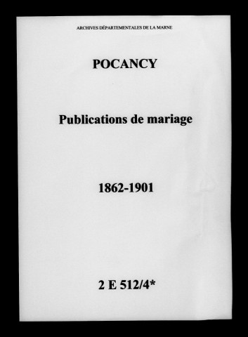 Pocancy. Publications de mariage 1862-1901