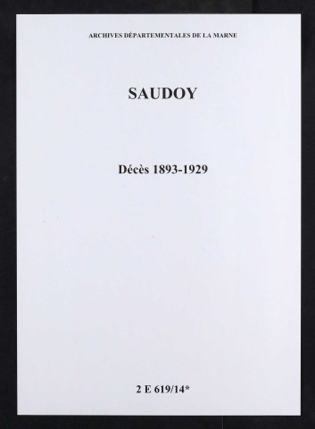 Saudoy. Décès 1893-1929