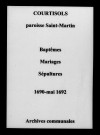 Courtisols. Saint-Martin. Baptêmes, mariages, sépultures 1690-1692