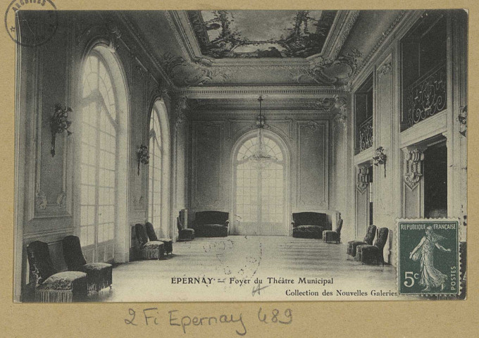 ÉPERNAY. Foyer du théâtre municipal.Collection Nouvelles Galeries, Epernay