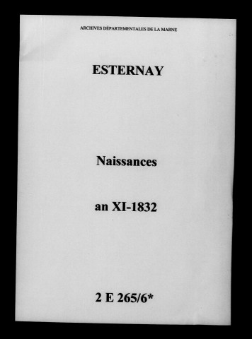 Esternay. Naissances an XI-1832