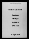 Vavray-le-Petit. Baptêmes, mariages, sépultures 1725-1736