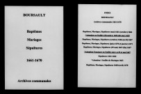 Boursault. Baptêmes, mariages, sépultures 1661-1670