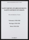 Saint-Remy-en-Bouzemont-Saint-Genest-et-Isson. Naissances, mariages, décès 1918-1920 (reconstitutions)