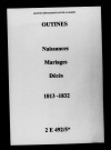 Outines. Naissances, mariages, décès 1813-1832