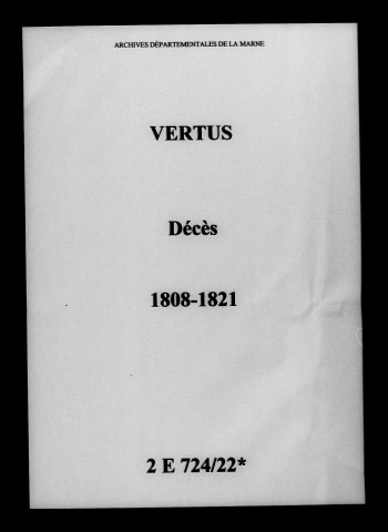 Vertus. Décès 1808-1821